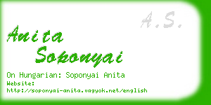 anita soponyai business card